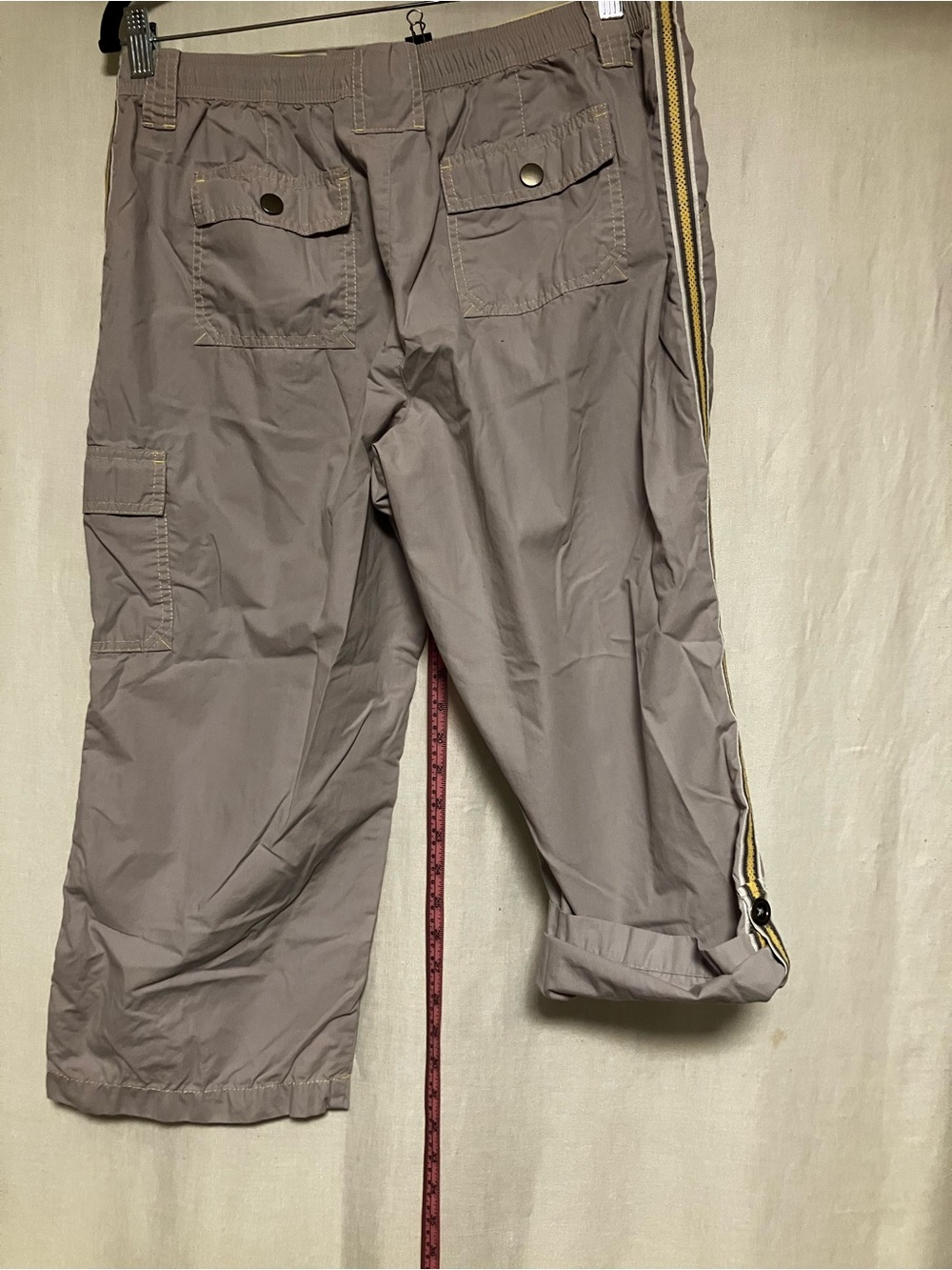 SB St John’s Bay Active Grey Cargo Pants with Side Stripe Large